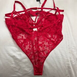 Fashion Nova Scarlet Lace Bodysuit